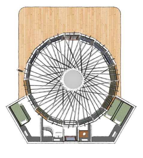 Module annexe BeYurt — plan forme libre