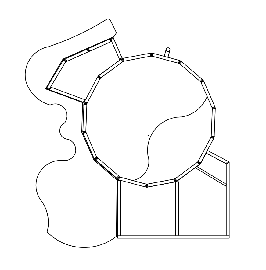 Module annexe BeYurt — plan vue de dessus