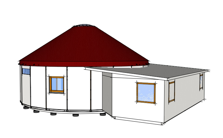 Module annexe BeYurt — vue perspective